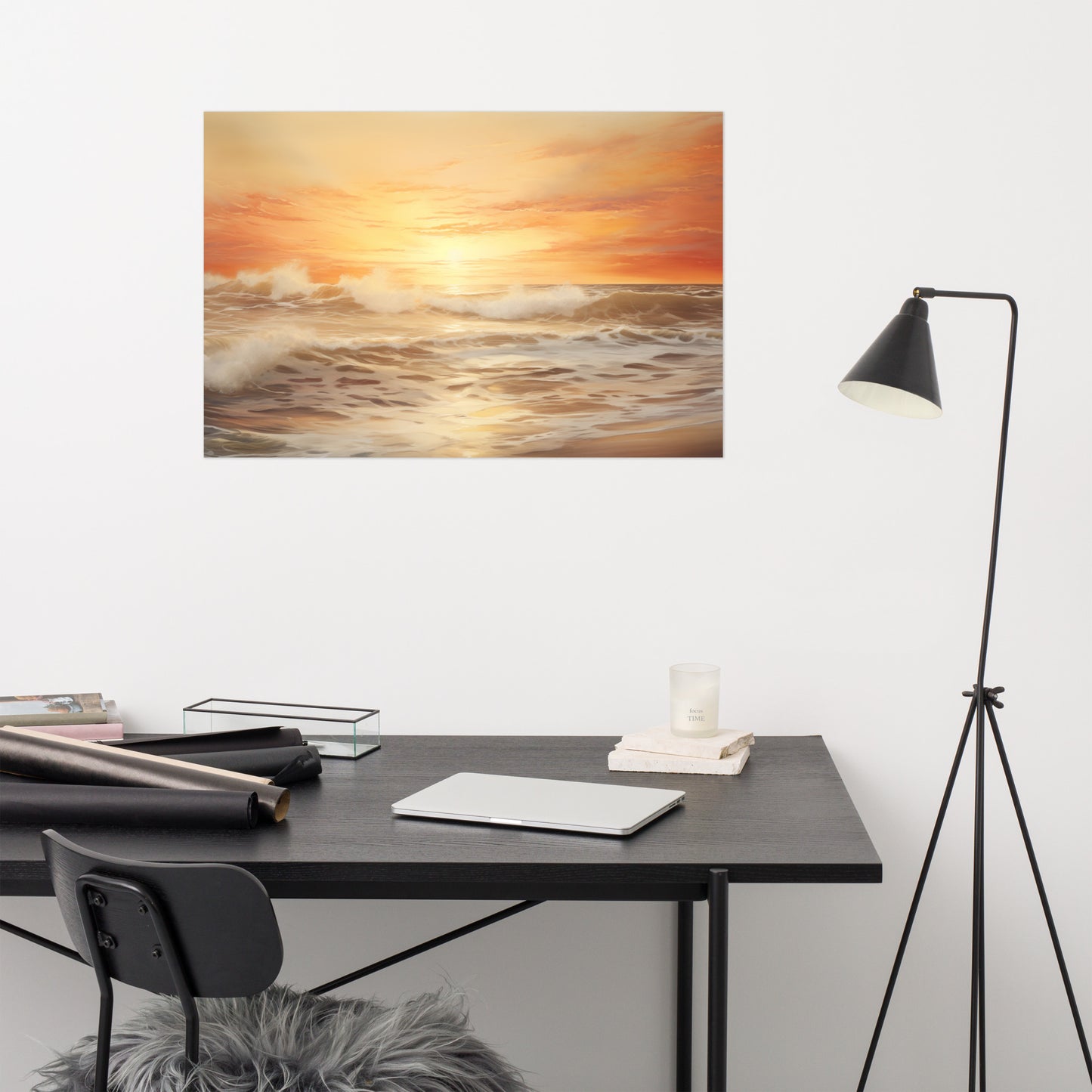 Whispering Tide Encaustic Painting Digital Artwork Loose Wall Art Print