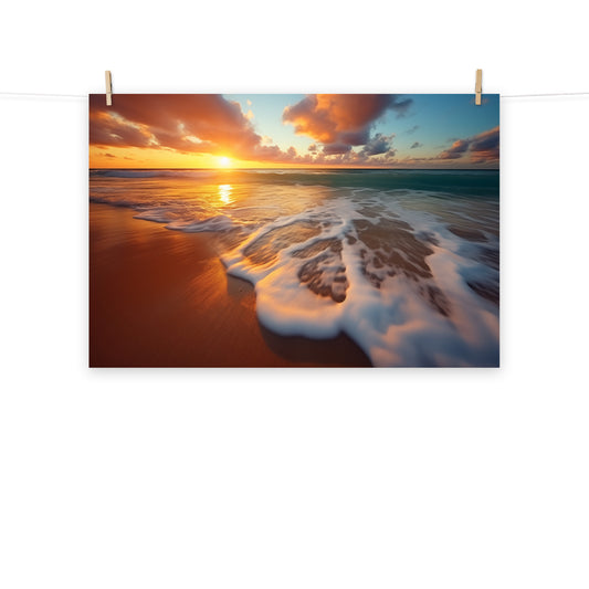 Whispering Waves Realism Painting Digital Artwork Loose Wall Art Print