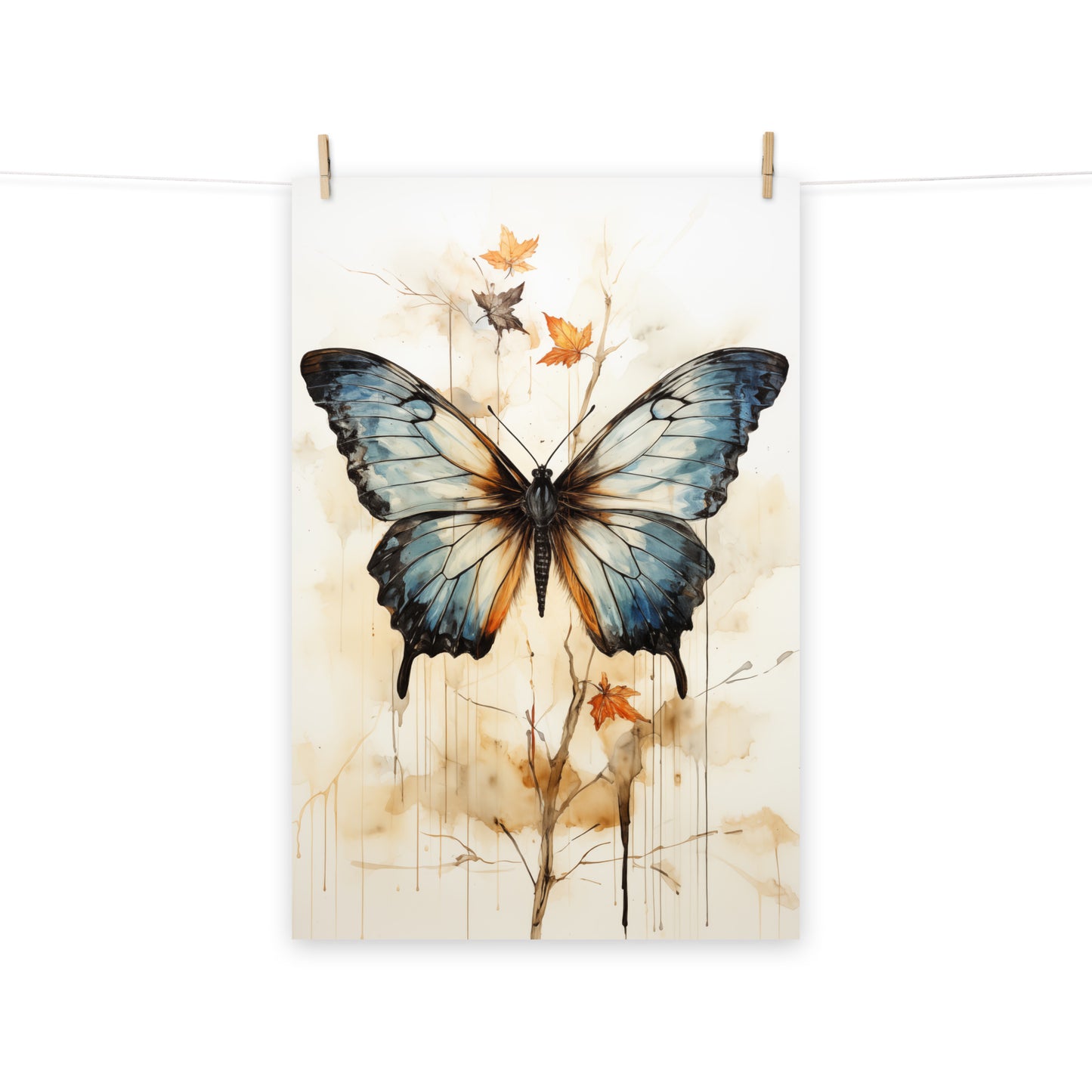 Wings of Wonder Ink Painting Digital Artwork Loose Wall Art Print