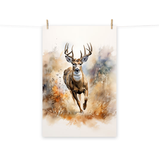 Woodland Wonder Watercolor Painting Digital Artwork Loose Wall Art Print