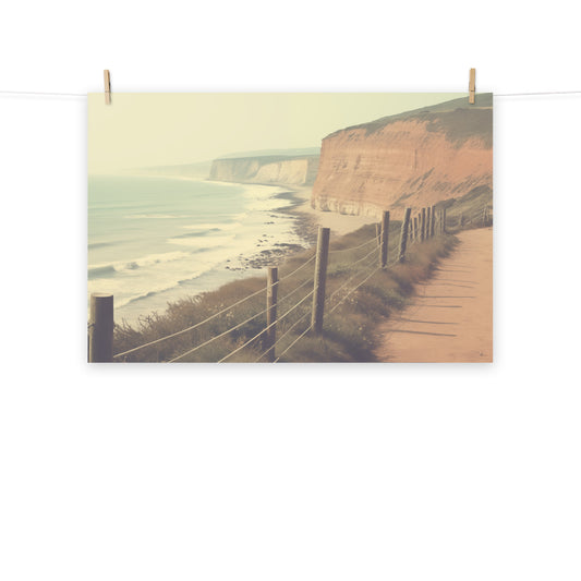 The Solitude of the Sea Subdued Retro Photorealism - Digital Artwork Loose Art Print