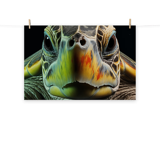 The Soul of the Sea - Sea Turtle Coastal Photorealism - Digital Artwork Loose Art Print