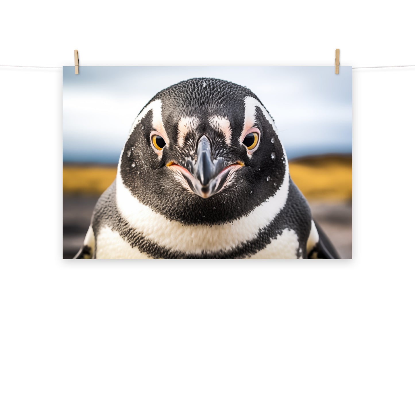 The Stare Down Penguins Photorealism - Digital Artwork Loose Art Print