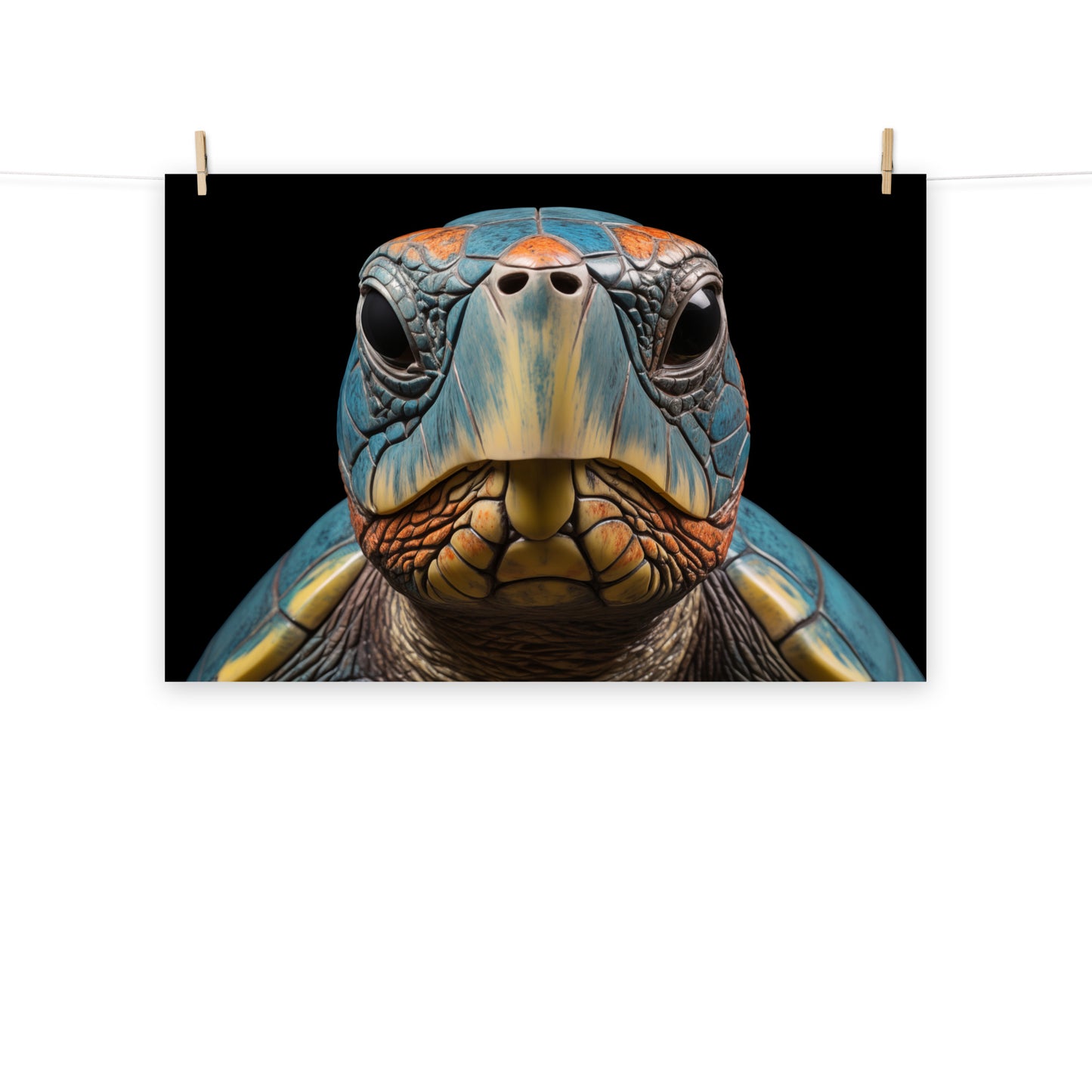 The Wise Wanderer Tortoise Coastal Photorealism - Digital Artwork Loose Art Print