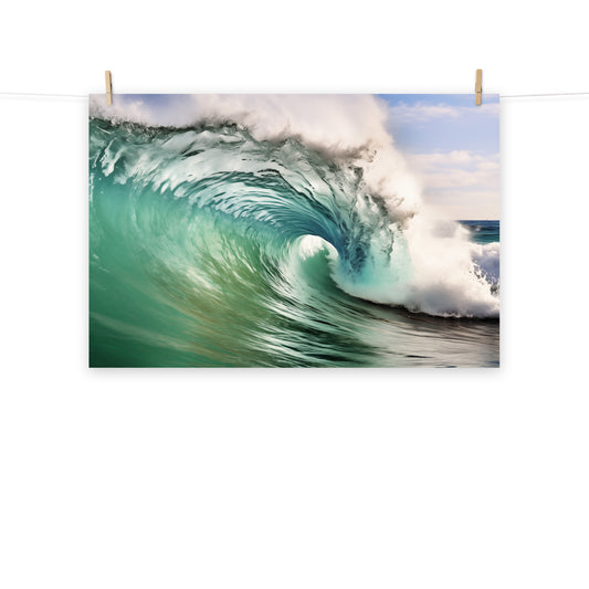 The Wave's Whisper Realism Painting Digital Artwork Loose Art Print