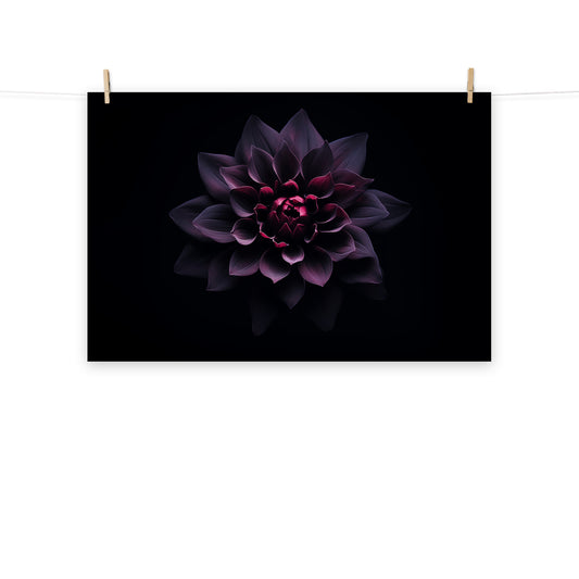 Whispers of Twilight Dark Floral Photorealism - Digital Artwork Loose Art Print