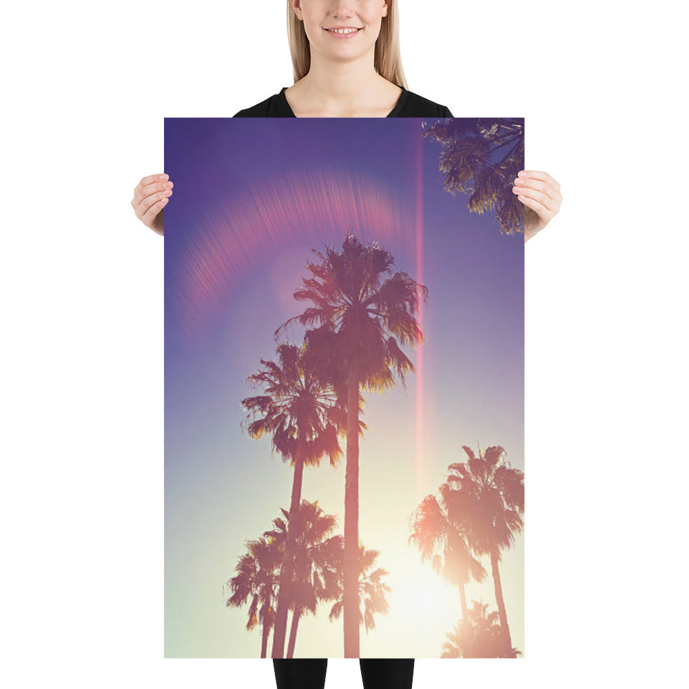 Retro Palm Trees Coastal Beach Botanical Nature Photograph Loose / Unframed Wall Art Print
