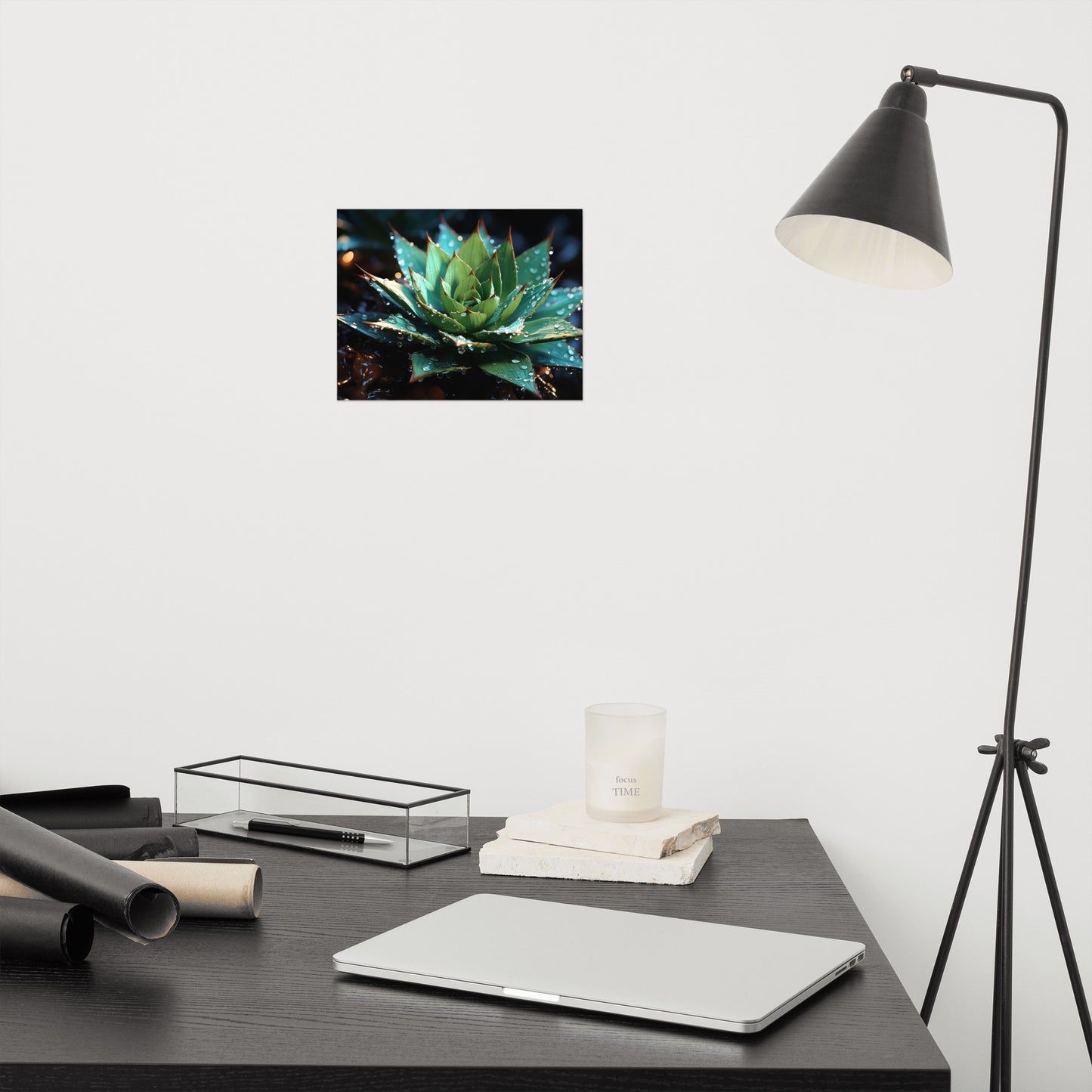 Botanical Wall Prints: Emberglow Succulent Surreal - Digital Artwork Loose Art Print