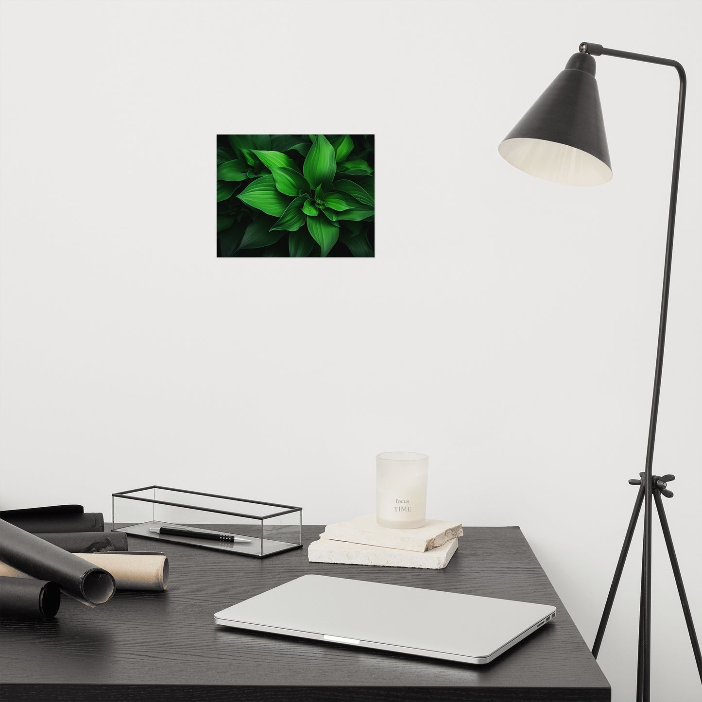 Neutral Botanical Prints: Emerald Symphony Green Plants Photorealism - Digital Artwork Loose Art Print