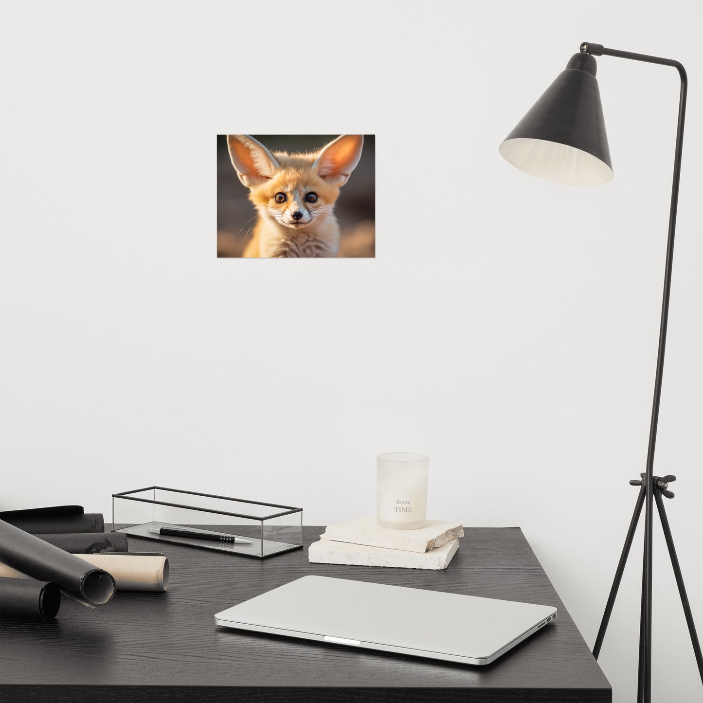 Fennec Fox Portrait Photorealism - Digital Artwork Loose Art Print