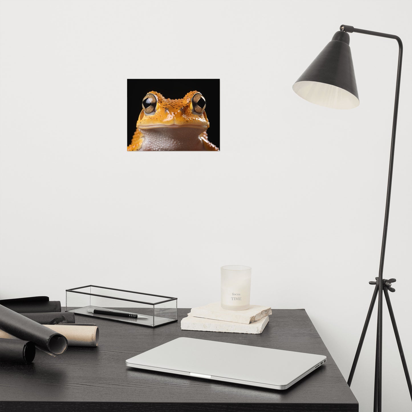 Froggy Face-Off Neobatrachia Frog Close-up Photorealism - Digital Artwork Loose Art Print