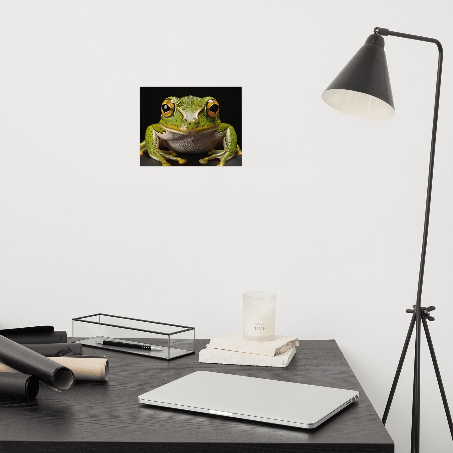 Goggle Eyes Hylidae Tree Frog Photorealism - Digital Artwork Loose Art Print