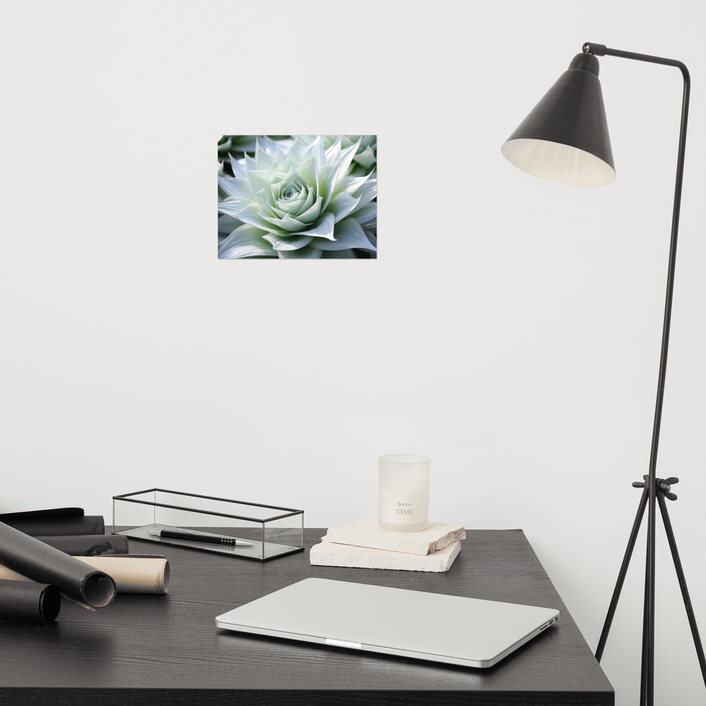 Leaf Lullaby Succulent Photorealism - Digital Artwork Loose Art Print