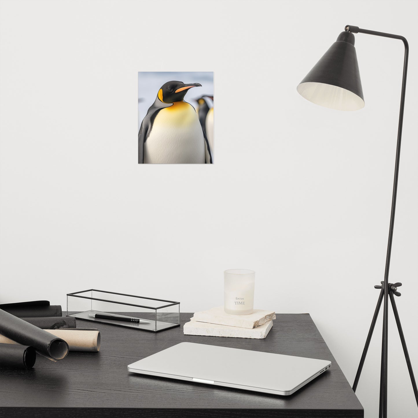 Majestic Penguin Glare Photorealism - Digital Artwork Loose Art Print