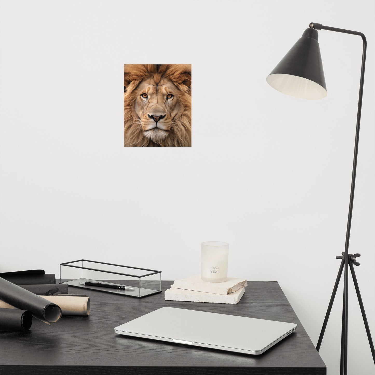 Mane Attraction Lion Photorealism - Digital Artwork Loose Art Print