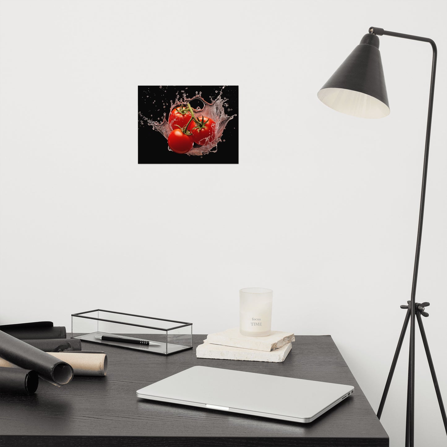 Tomato Splash - Tomatoes in Water Photorealism - Digital Artwork Loose Art Print