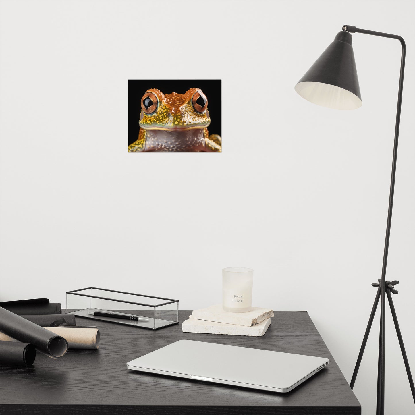 Wall Art For Children's Bedrooms: Curious Critter Hylidae Tree Frog Photorealism - Digital Artwork Loose Art Print