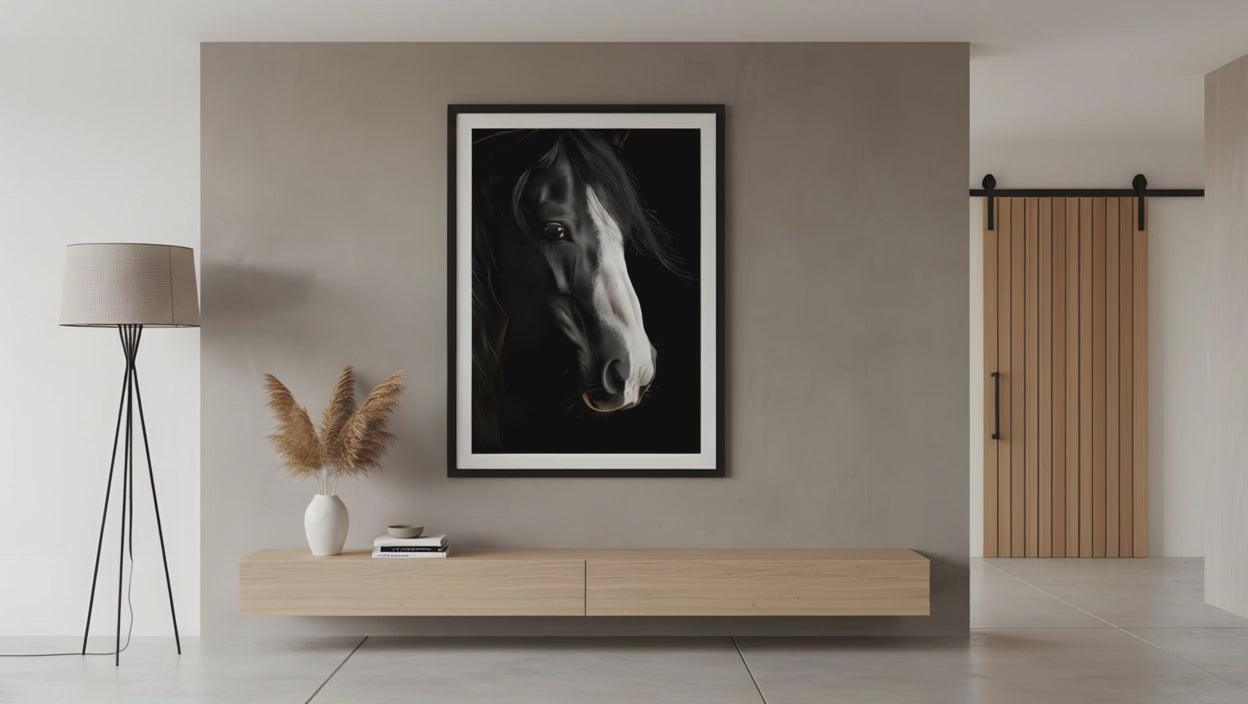 Moonlit Mane Photorealism - Digital Artwork Equestrian Art