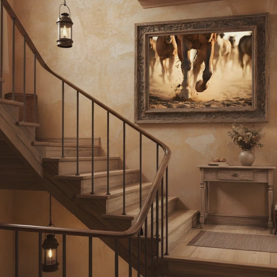 Thundering Hooves Running Horses Photorealism - Digital Artwork Equestrian Art