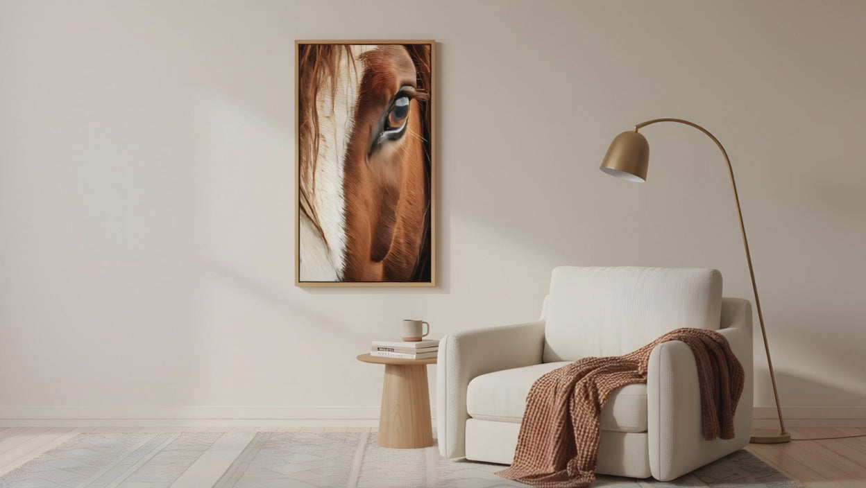 Chestnut and Cream Photorealism - Digital Artwork Print Equestrian Art
