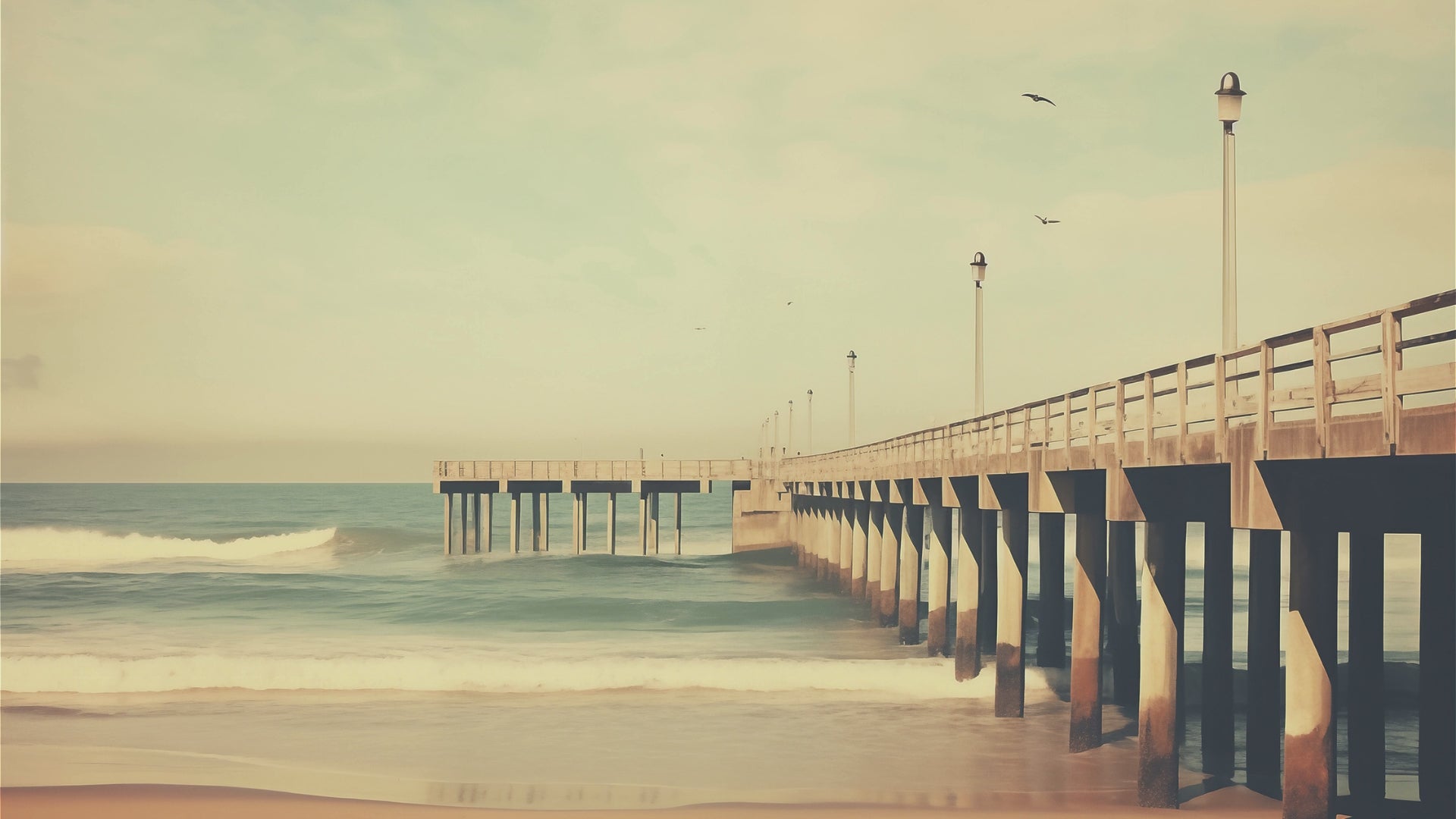 A Blast from the Past Subdued Retro Coastal Photorealism Digital Painting Loose Art Print