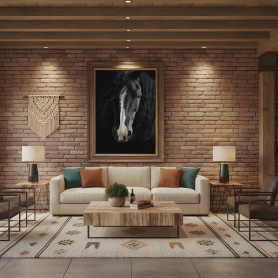 Midnight Majesty Photorealism - Digital Artwork Loose Art Print Equestrian Art