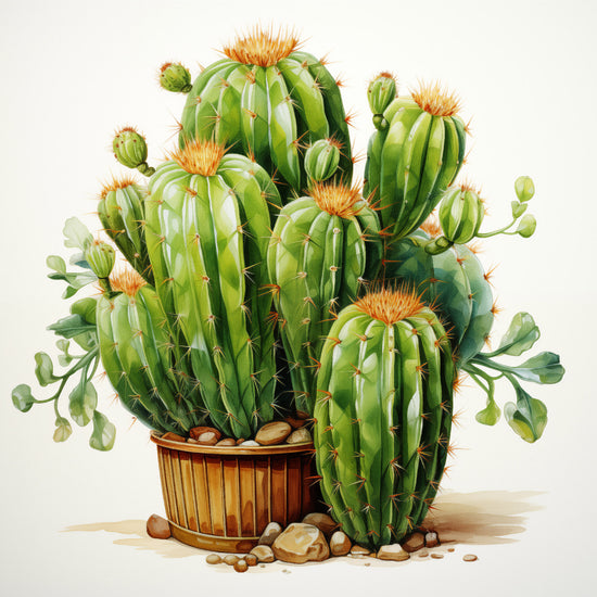 A short video of "A Collection of Cacti" - Illustration Pencil Drawing - Digital Artwork Canvas Wall Art Prints