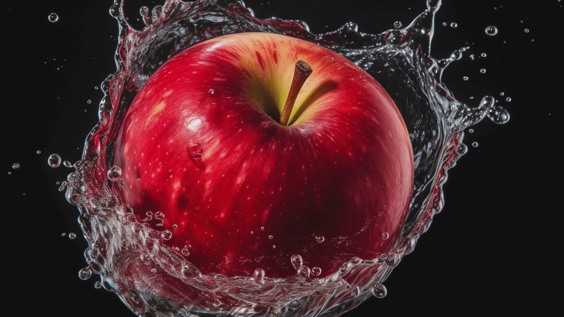 Apple Splashdown Digital Photorealistic Loose Wall Art Print 