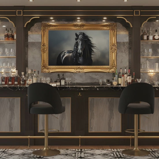 Ebony Elegance Photorealism - Digital Artwork Equestrian Art