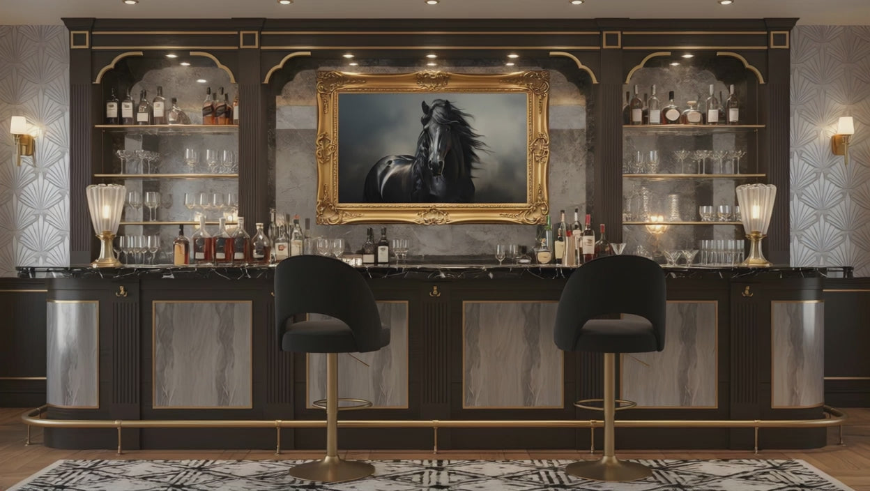 Ebony Elegance Photorealism - Digital Artwork Equestrian Art