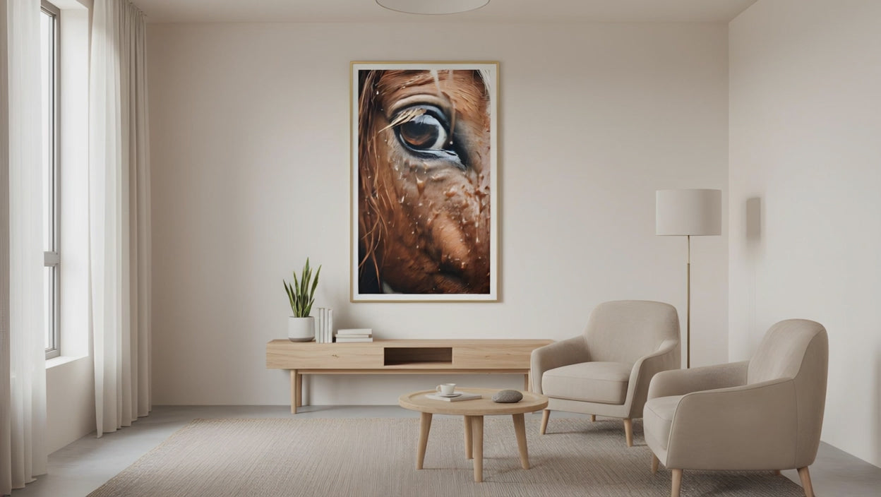 The Horse's Secret Photorealism - Digital Artwork Loose Art Print