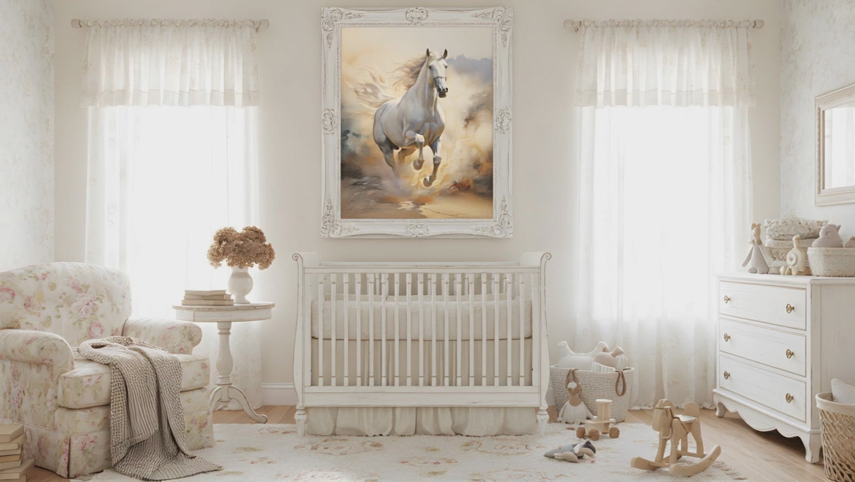 Watercolor Painting Digital Artwork Equestrian Art