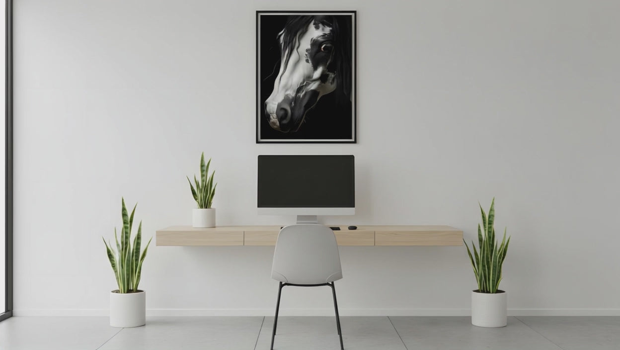 Stargazer Modern Horse Art Photorealism - Digital Artwork Equestrian Art