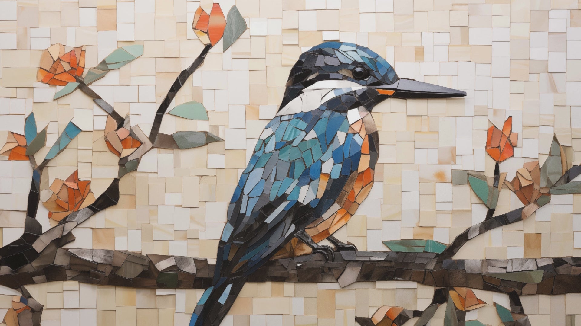 A Kingfisher Digital Artwork Canvas Wall Art Print
