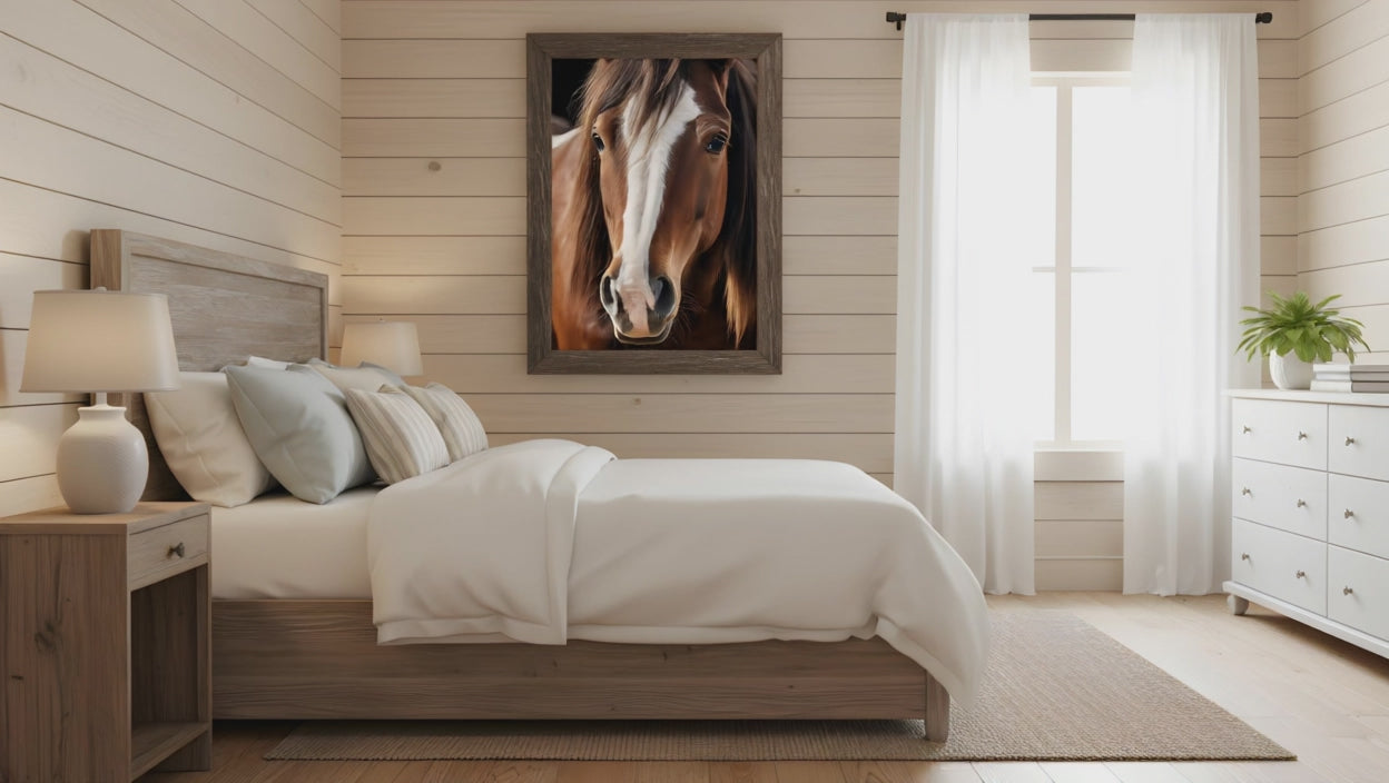 Serenity in Amber Photorealism - Digital Artwork Equestrian Art