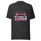 Tackle Breast Cancer Football Sport Awareness Support Pink Ribbon Unisex T-shirt