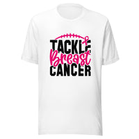 Tackle Breast Cancer Football Sport Awareness Support Pink Ribbon Unisex T-shirt