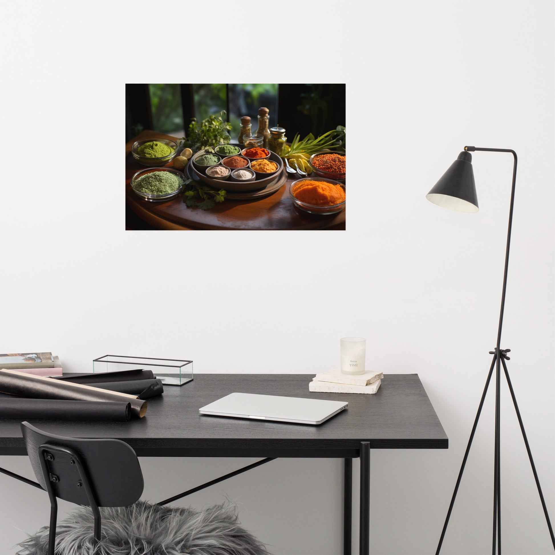 wall art food: A Culinary Rainbow Photorealism Frameable Art Print