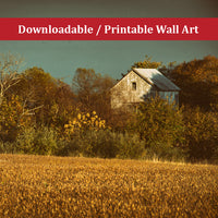 Abstract Wall Art Printable: Abandoned Barn Colorized Landscape Photo DIY Wall Decor Instant Download Print - Printable  - PIPAFINEART