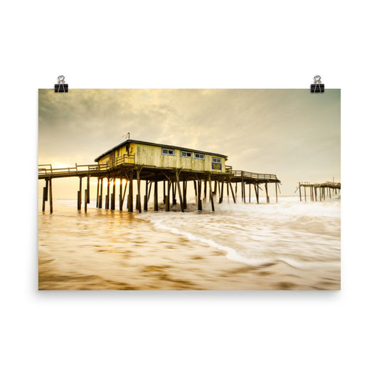 Abandoned Frisco Fishing Pier Coastal Landscape Photo Loose Wall Art Prints