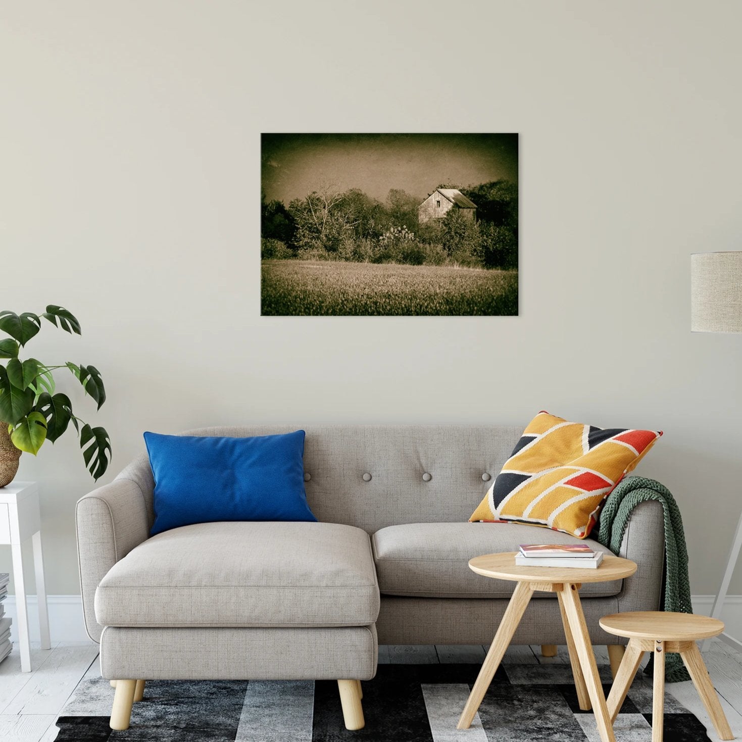 Nature Prints Wall Art: Abandoned Barn In The Trees Vintage Rural Landscape Fine Art Canvas Wall Art Prints 24" x 36" - PIPAFINEART