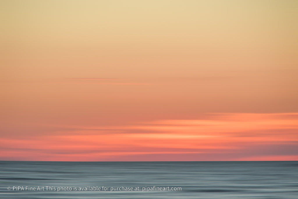 Beach Canvas Wall Art | Abstract Color Blend Ocean Sunset Coastal Landscape Fine Art Prints 