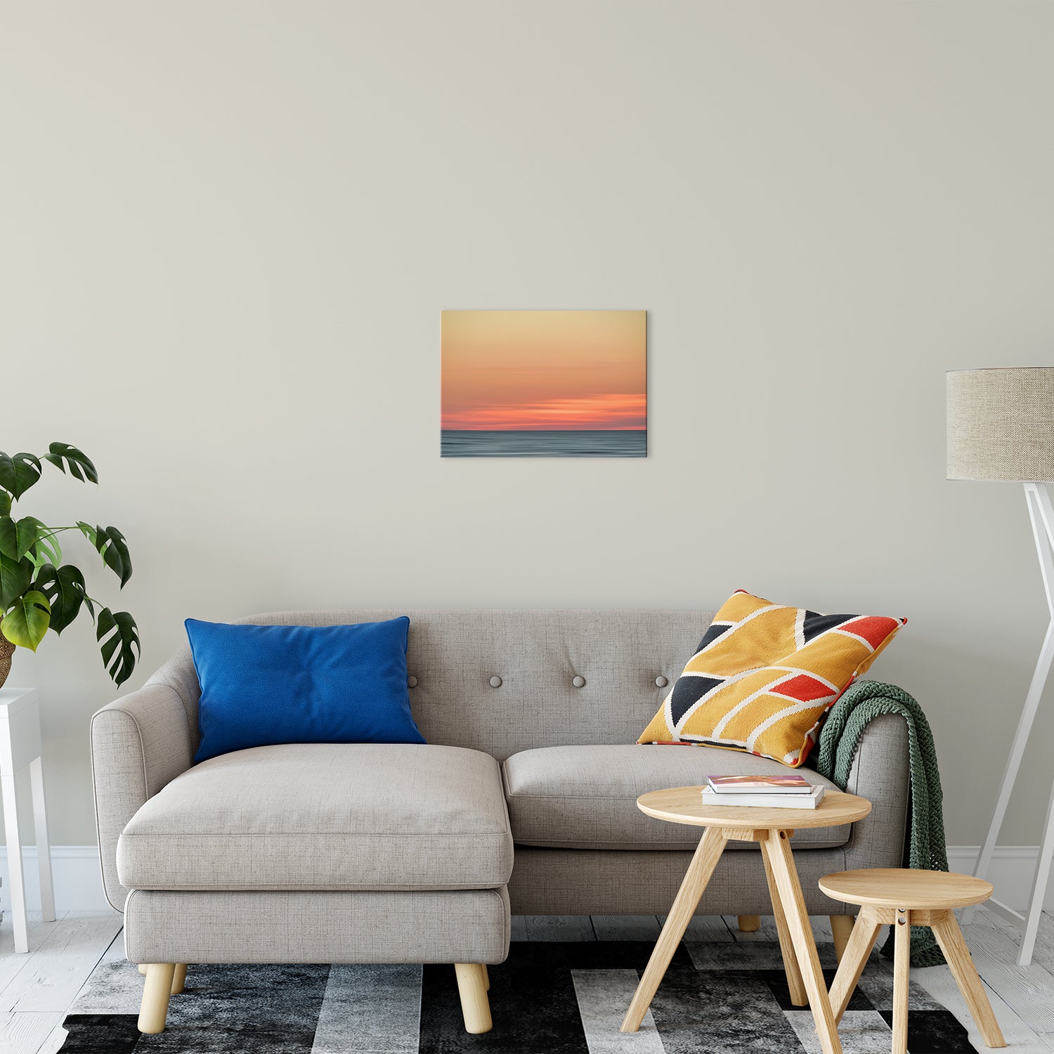 Beach Wall Decor: Abstract Color Blend Ocean Sunset Coastal Landscape Fine Art Prints 16" x 20"