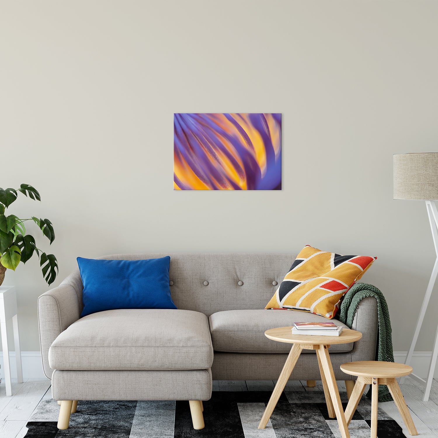 Purple and Yellow Lotus Flower Filaments Fine Art Canvas Print 20" x 24" - PIPAFINEART