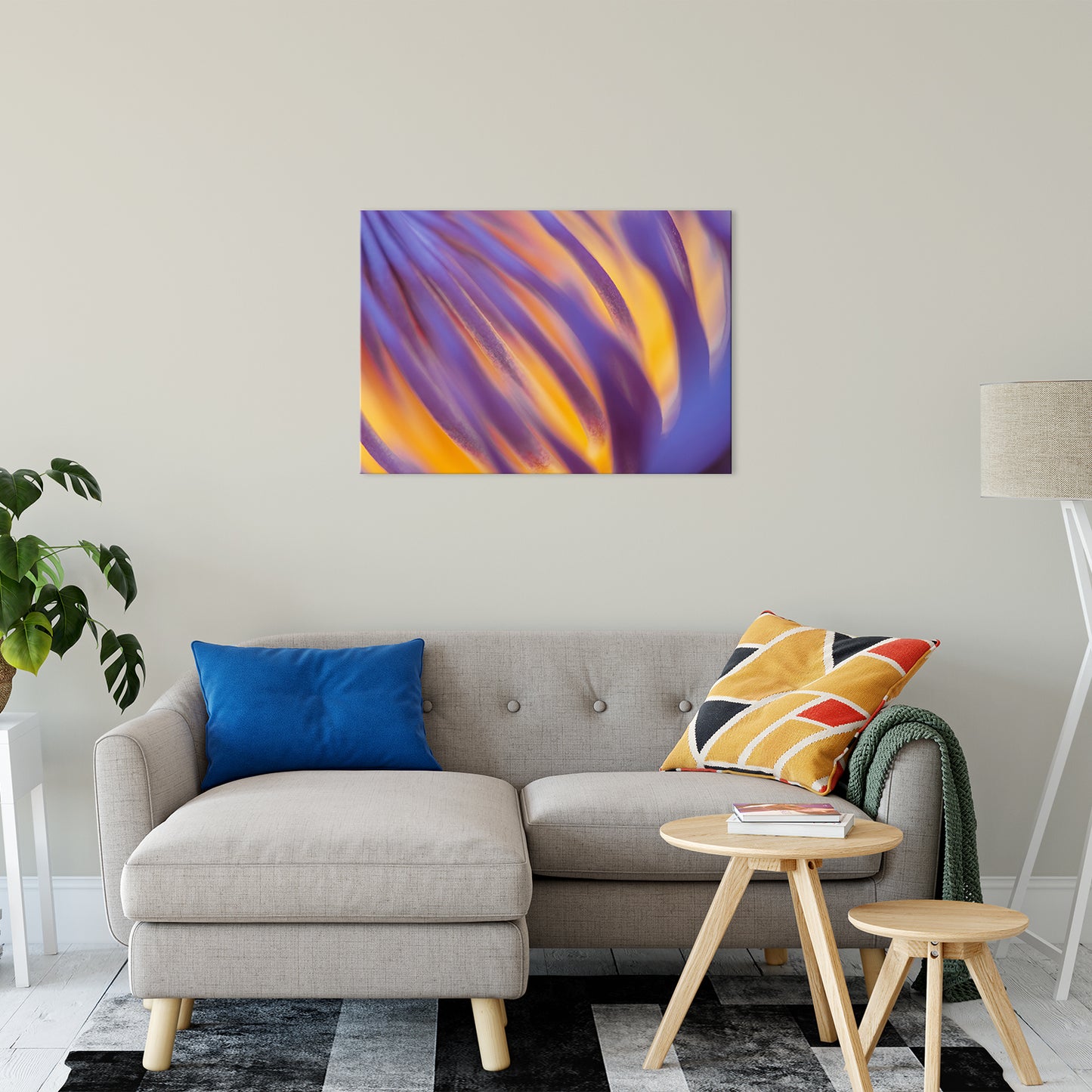 Purple and Yellow Lotus Flower Filaments Fine Art Canvas Print 24" x 36" - PIPAFINEART