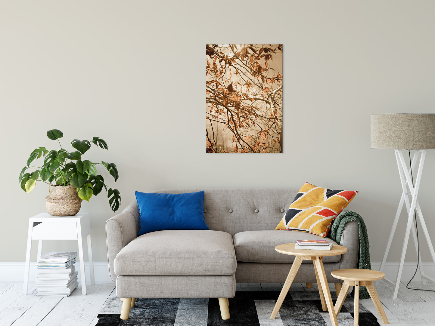 Rustic Canvas Wall Art: Aged Winter Leaves Botanical / Nature Photo Fine Art Canvas Wall Art Prints 24" x 36" - PIPAFINEART