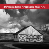 Printable Bathroom Prints: Aging Barn in the Morning Sun Black and White Landscape Photo DIY Wall Decor Instant Download Print - Printable  - PIPAFINEART