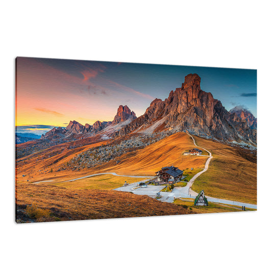 Majestic Sunset & Alpine Mountain Pass Landscape Fine Art Canvas Wall Art Prints  - PIPAFINEART