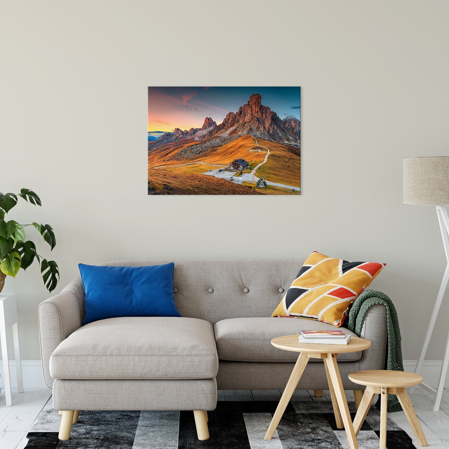 Majestic Sunset & Alpine Mountain Pass Landscape Fine Art Canvas Wall Art Prints 24" x 36" - PIPAFINEART