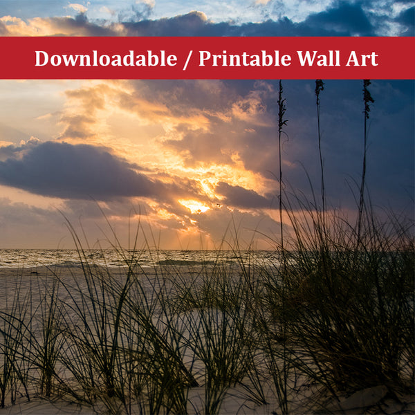 Wall Poster Printable: Anna Maria Island Cloudy Beach Sunset 2 Landscape Photo DIY Wall Decor Instant Download Print - Printable  - PIPAFINEART